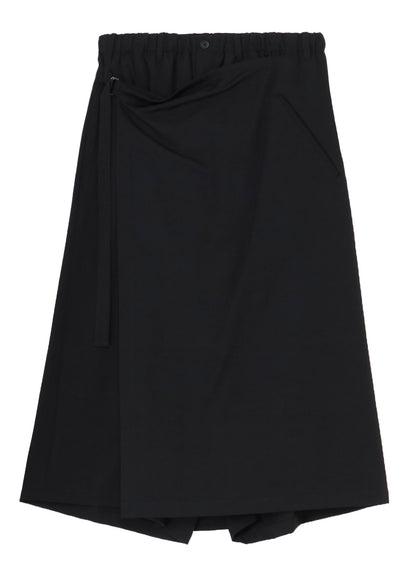 WOOL GABARDINE WRAP PANTS