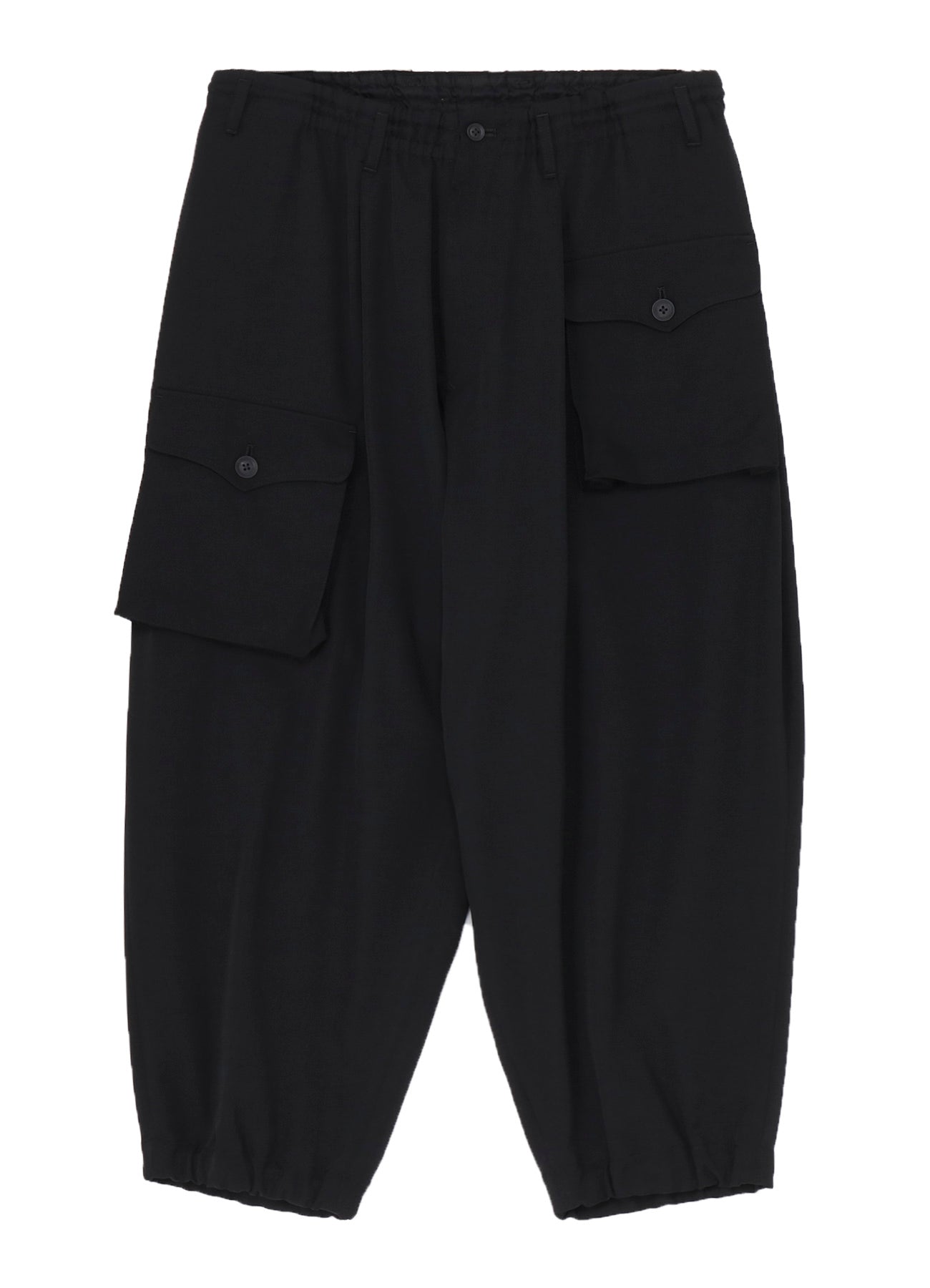 WOOL GABARDINE SIDE TUCK POCKET PANTS