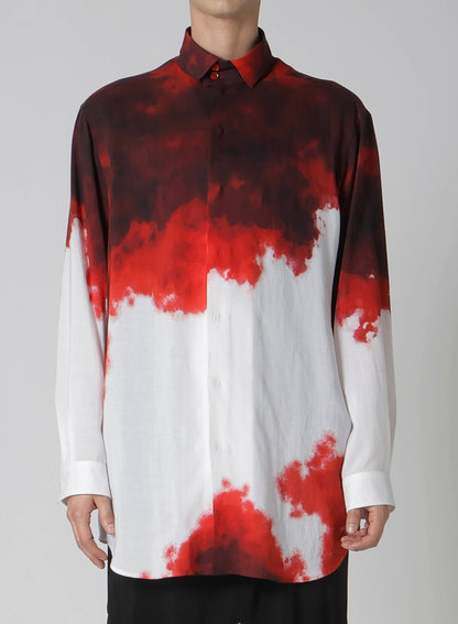 CELLULOSE UNEVEN RED BLOUSE