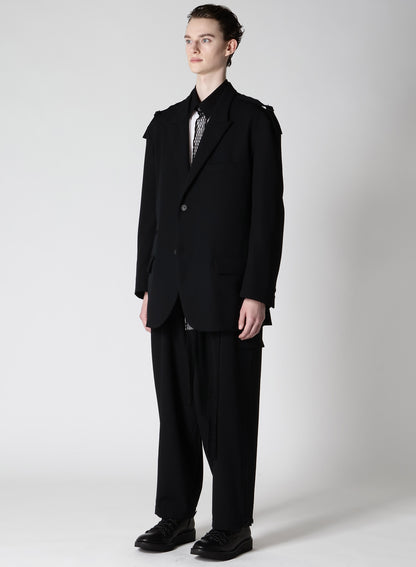 WOOL GABARDINE 2BS JACKET WITH SHOULDER ADJUSTER