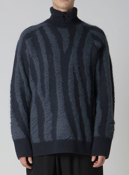 7G STRIPE RAGLAN TURTLE NECK