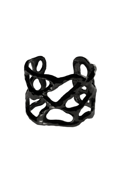 TIN ALLOY GUN METAL CAUSTICS BANGLE/BLACK