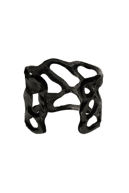 TIN ALLOY GUN METAL CAUSTICS BANGLE/BLACK