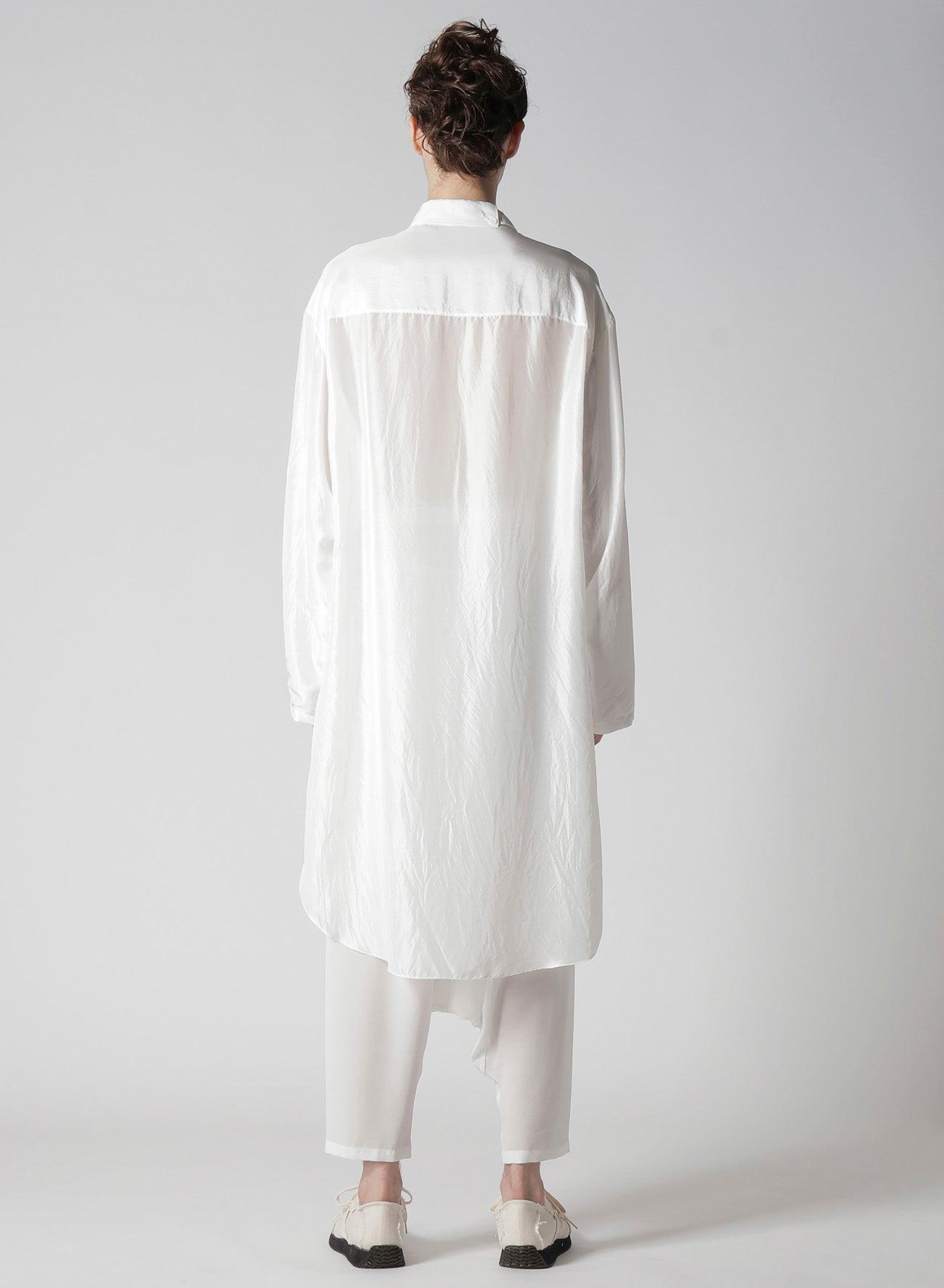 10M SILK ASYMMETRY COLLAR SHIRT