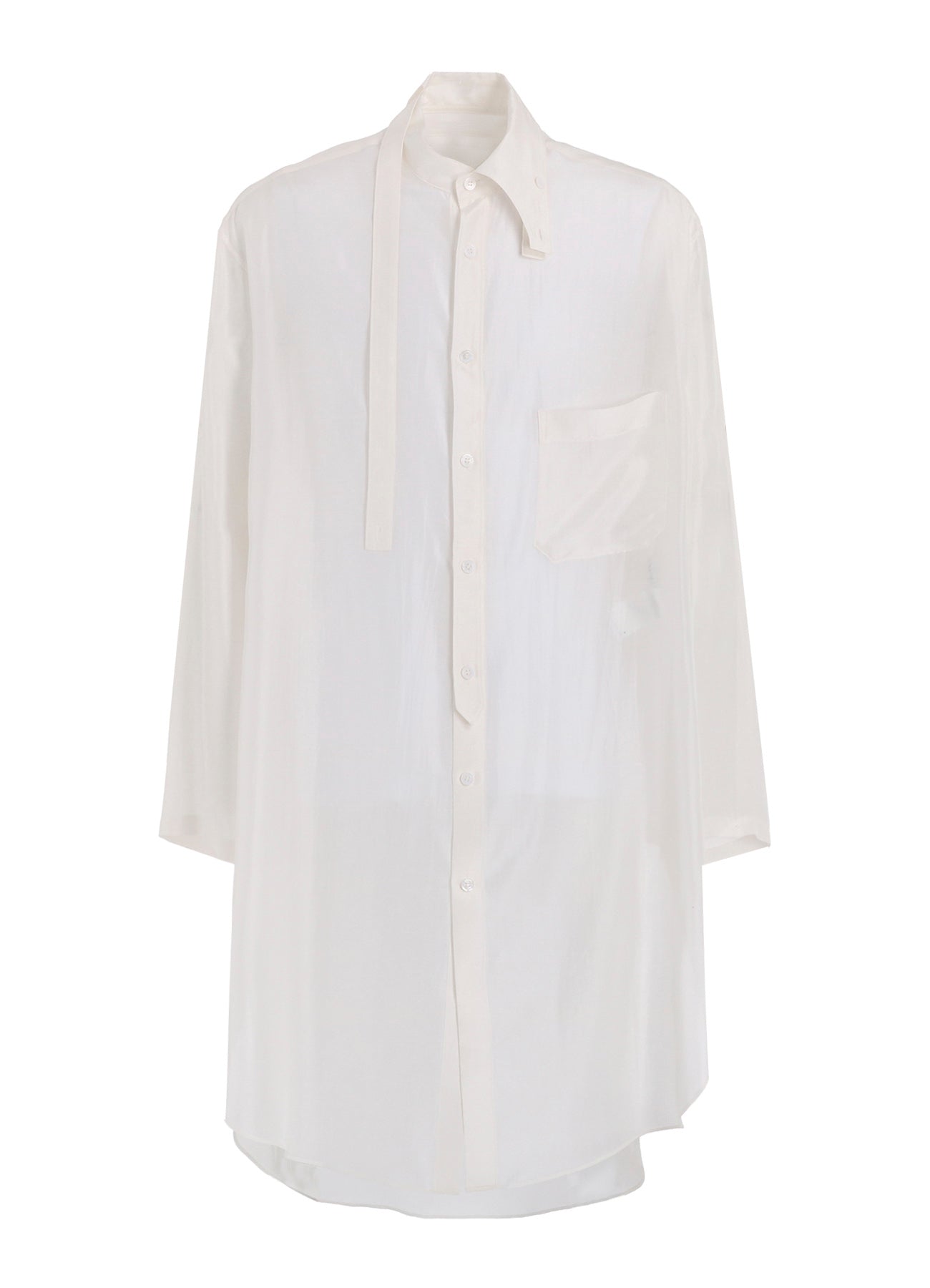 10M SILK ASYMMETRY COLLAR SHIRT
