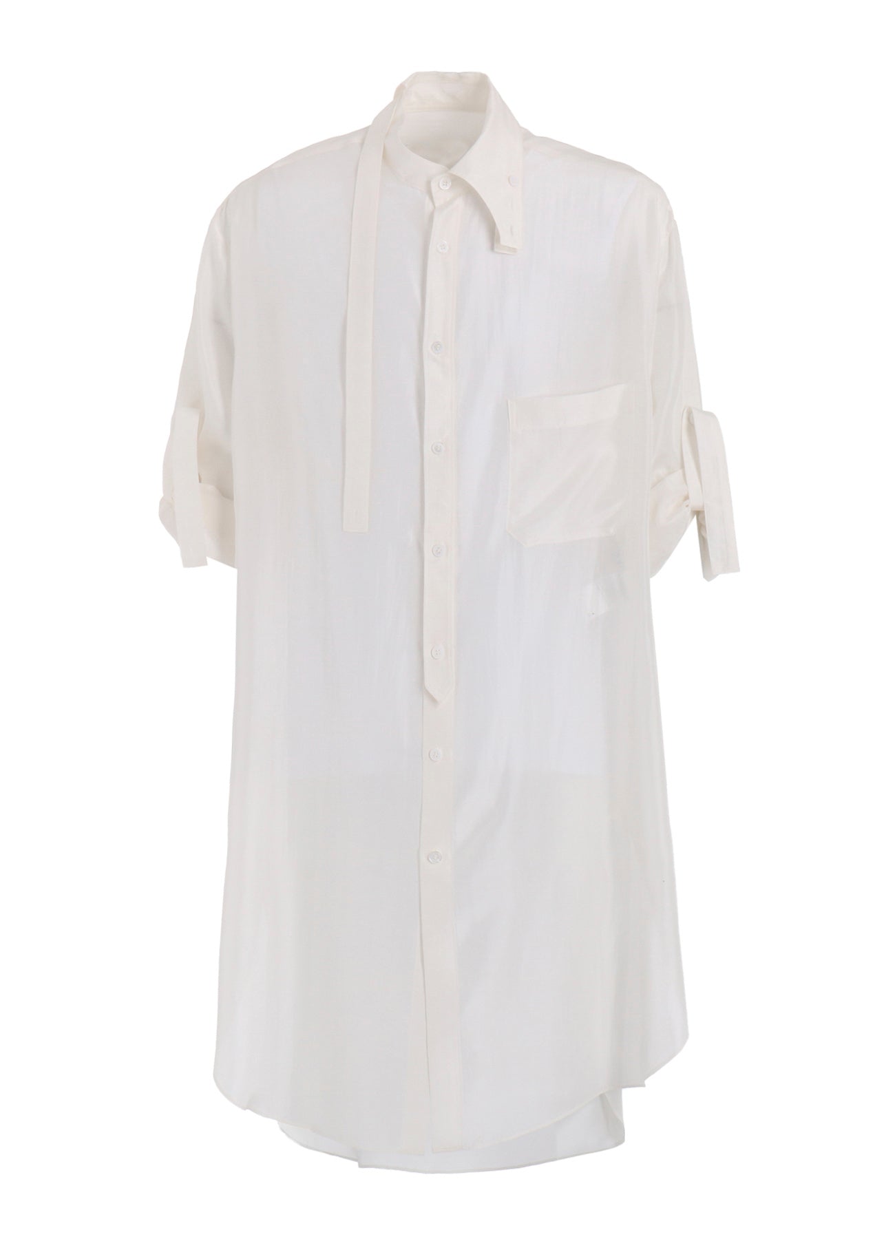 10M SILK ASYMMETRY COLLAR SHIRT