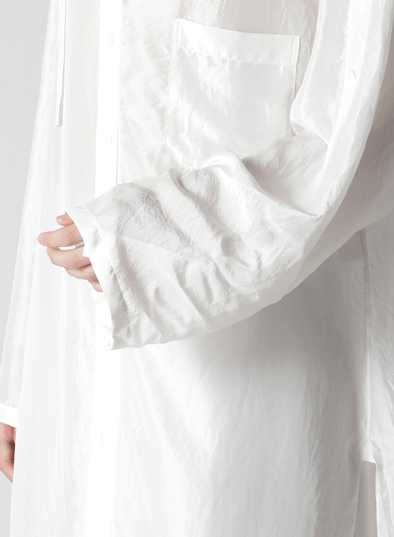10M SILK ASYMMETRY COLLAR SHIRT