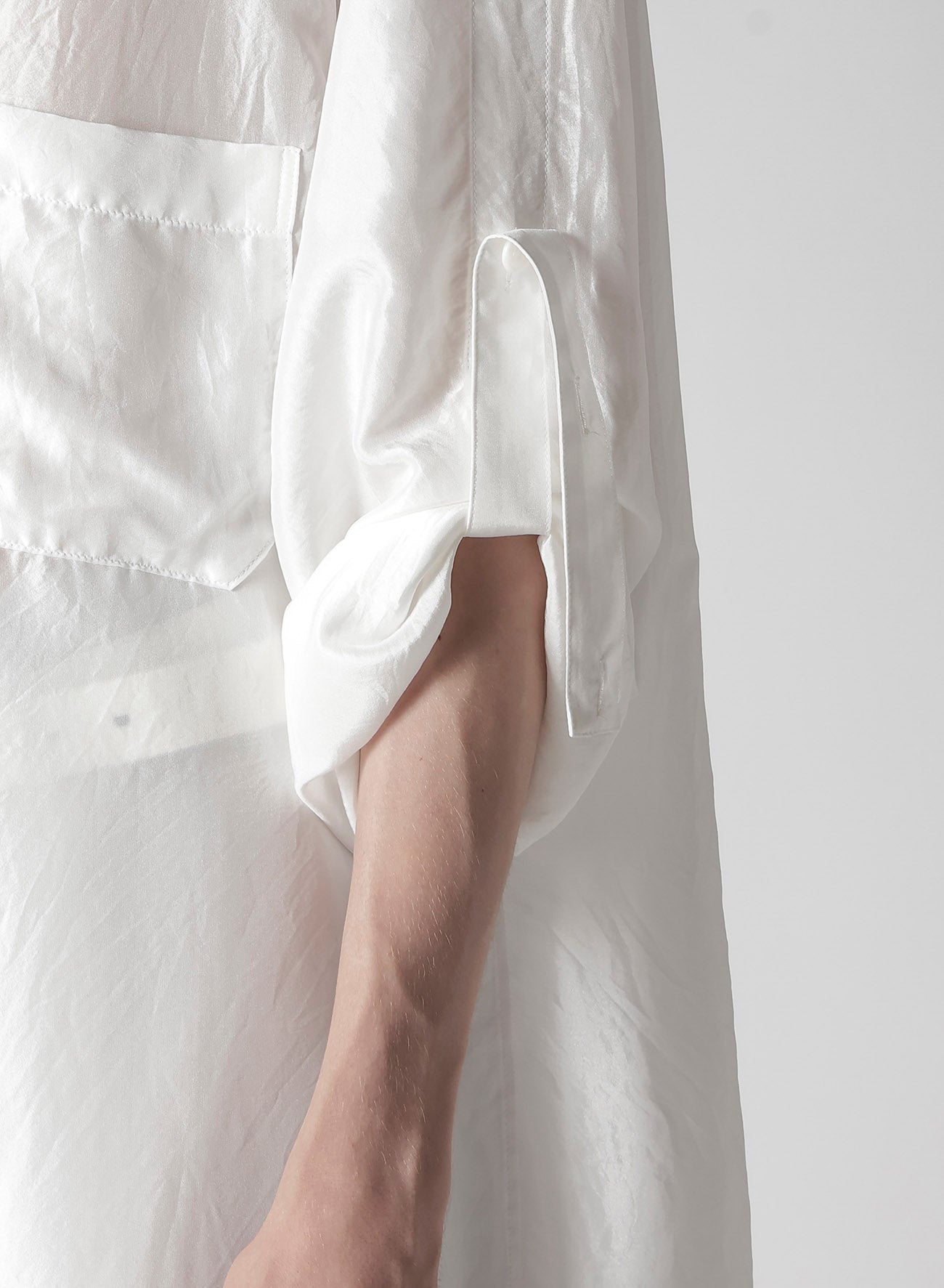 10M SILK ASYMMETRY COLLAR SHIRT