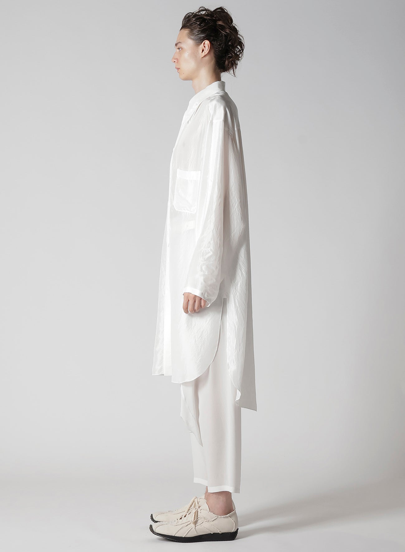 10M SILK ASYMMETRY COLLAR SHIRT