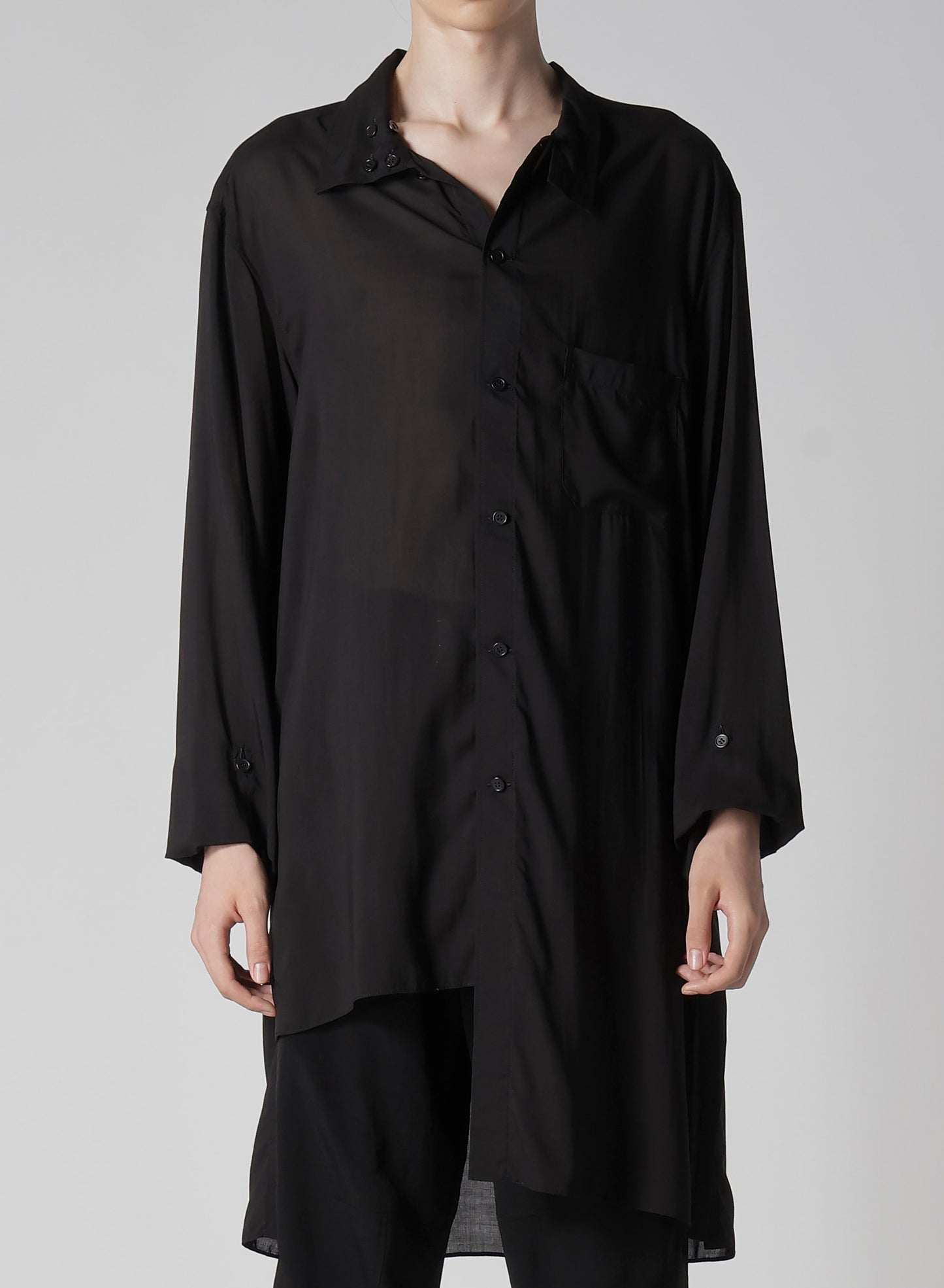 80 MODAL LOAN ASYMMETRY STAND BLOUSE