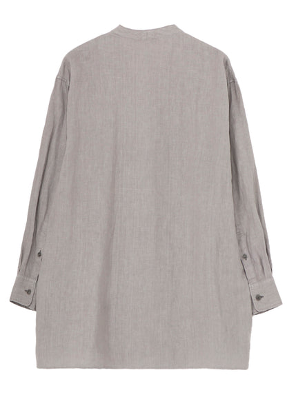 GARMENT DYE FLAX NOTCHED BLOUSE