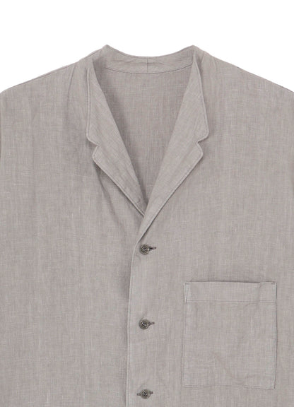 GARMENT DYE FLAX NOTCHED BLOUSE