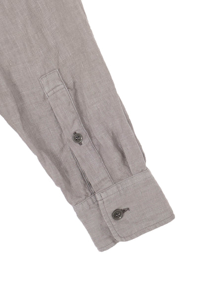 GARMENT DYE FLAX NOTCHED BLOUSE