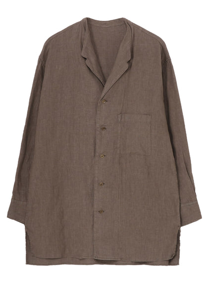 GARMENT DYE FLAX NOTCHED BLOUSE