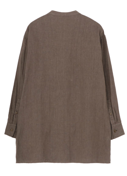 GARMENT DYE FLAX NOTCHED BLOUSE