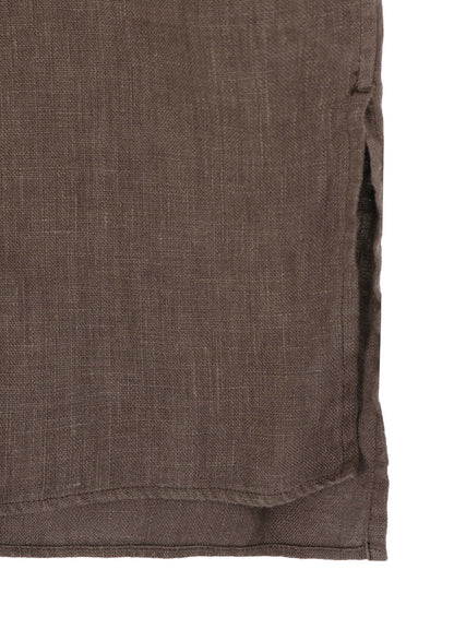GARMENT DYE FLAX NOTCHED BLOUSE