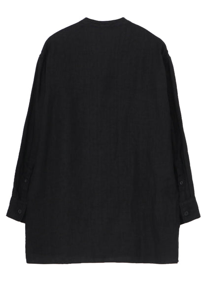 GARMENT DYE FLAX NOTCHED BLOUSE