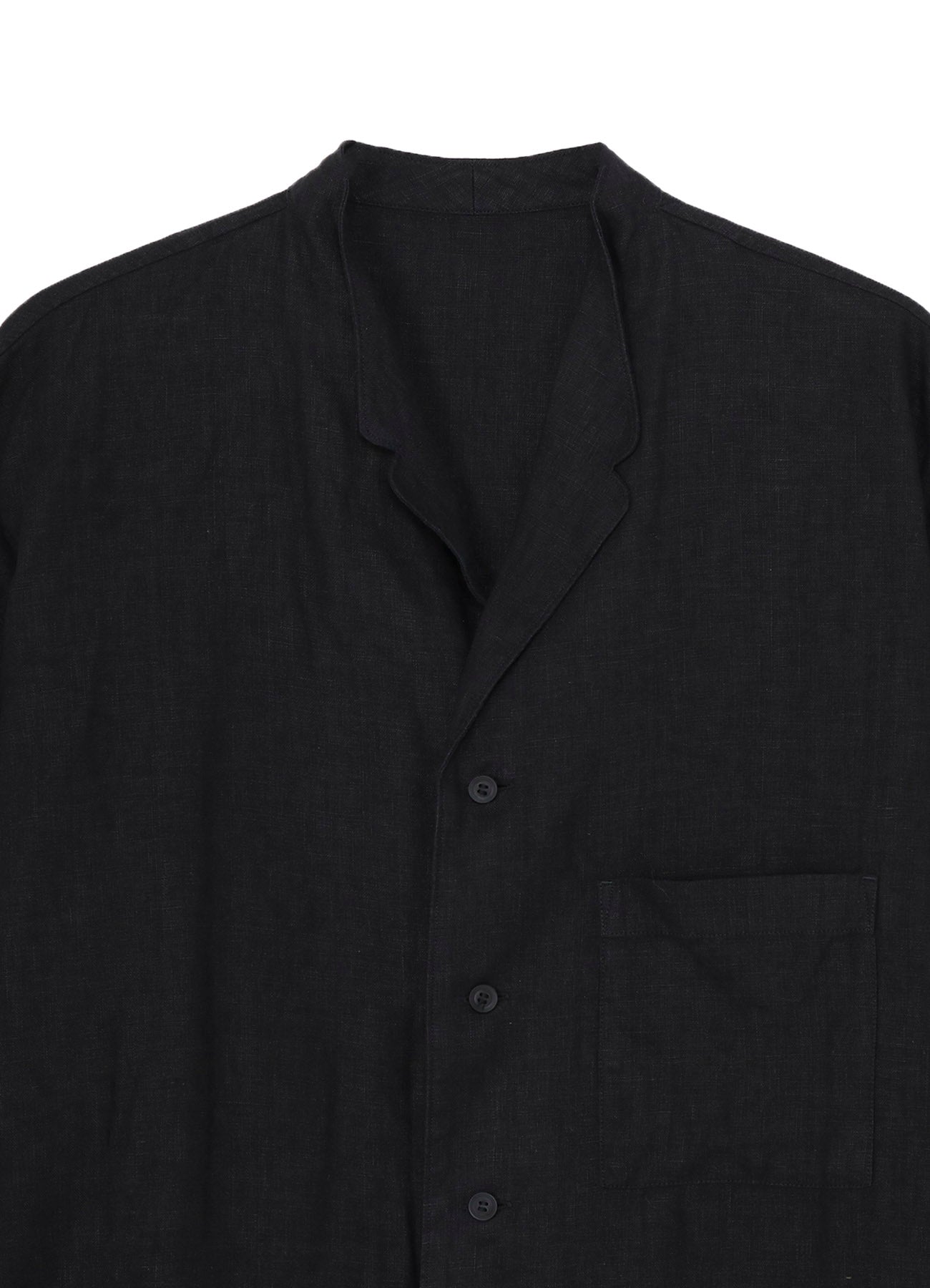 GARMENT DYE FLAX NOTCHED BLOUSE