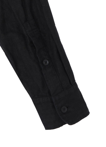 GARMENT DYE FLAX NOTCHED BLOUSE