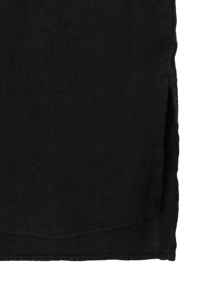 GARMENT DYE FLAX NOTCHED BLOUSE