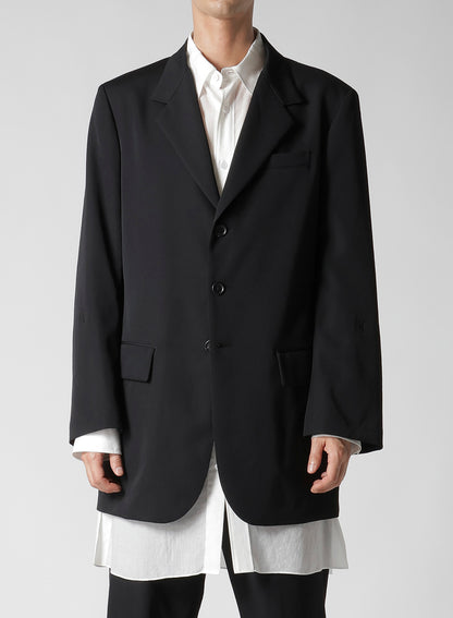 WOOL GABARDINE BACK OPENING JACKET