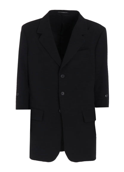 WOOL GABARDINE BACK OPENING JACKET