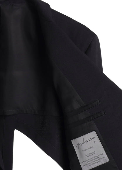 WOOL GABARDINE BACK OPENING JACKET