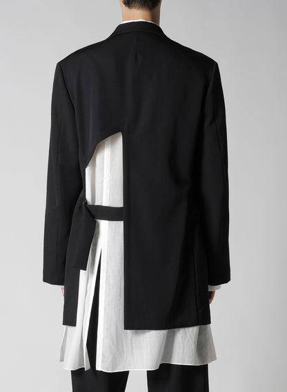 WOOL GABARDINE BACK OPENING JACKET