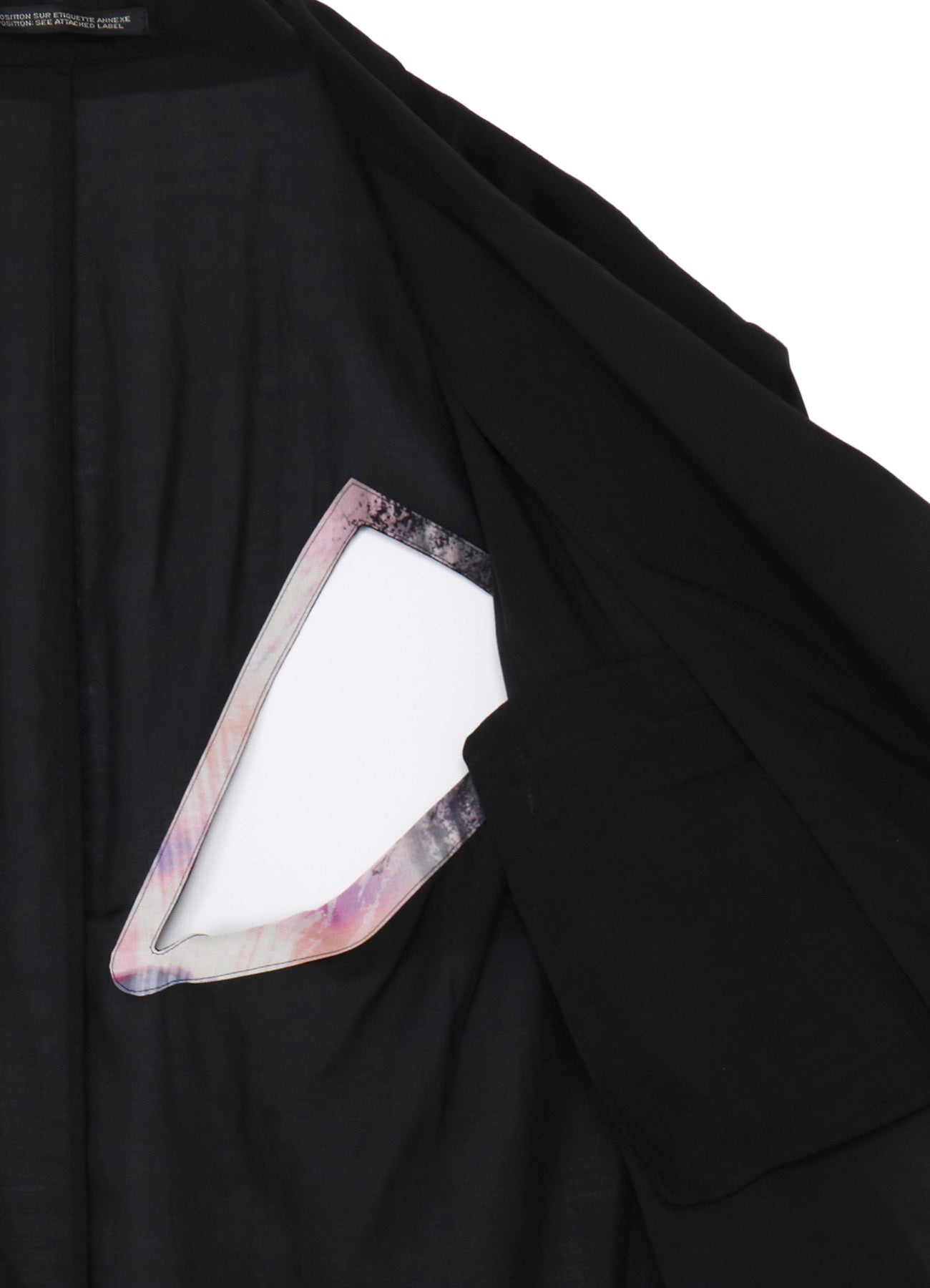 BACK SILHOUETTE ASYMMETRY PRINT JACKET