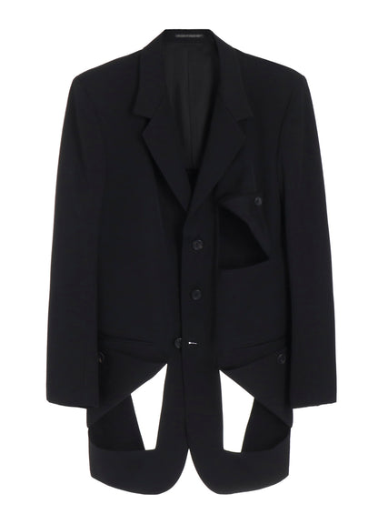 WOOL GABARDINE DIAGONAL BUTTON JACKET