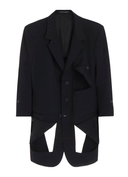 WOOL GABARDINE DIAGONAL BUTTON JACKET