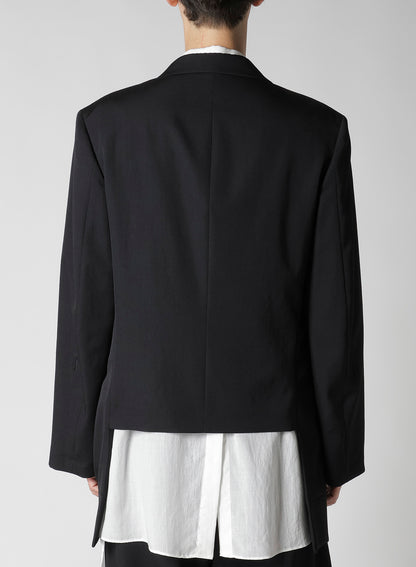 WOOL GABARDINE DIAGONAL BUTTON JACKET