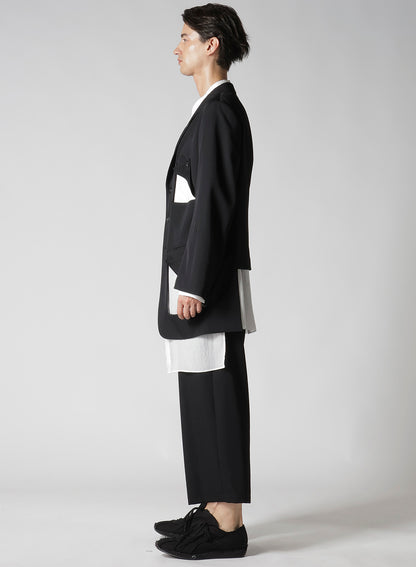 WOOL GABARDINE DIAGONAL BUTTON JACKET