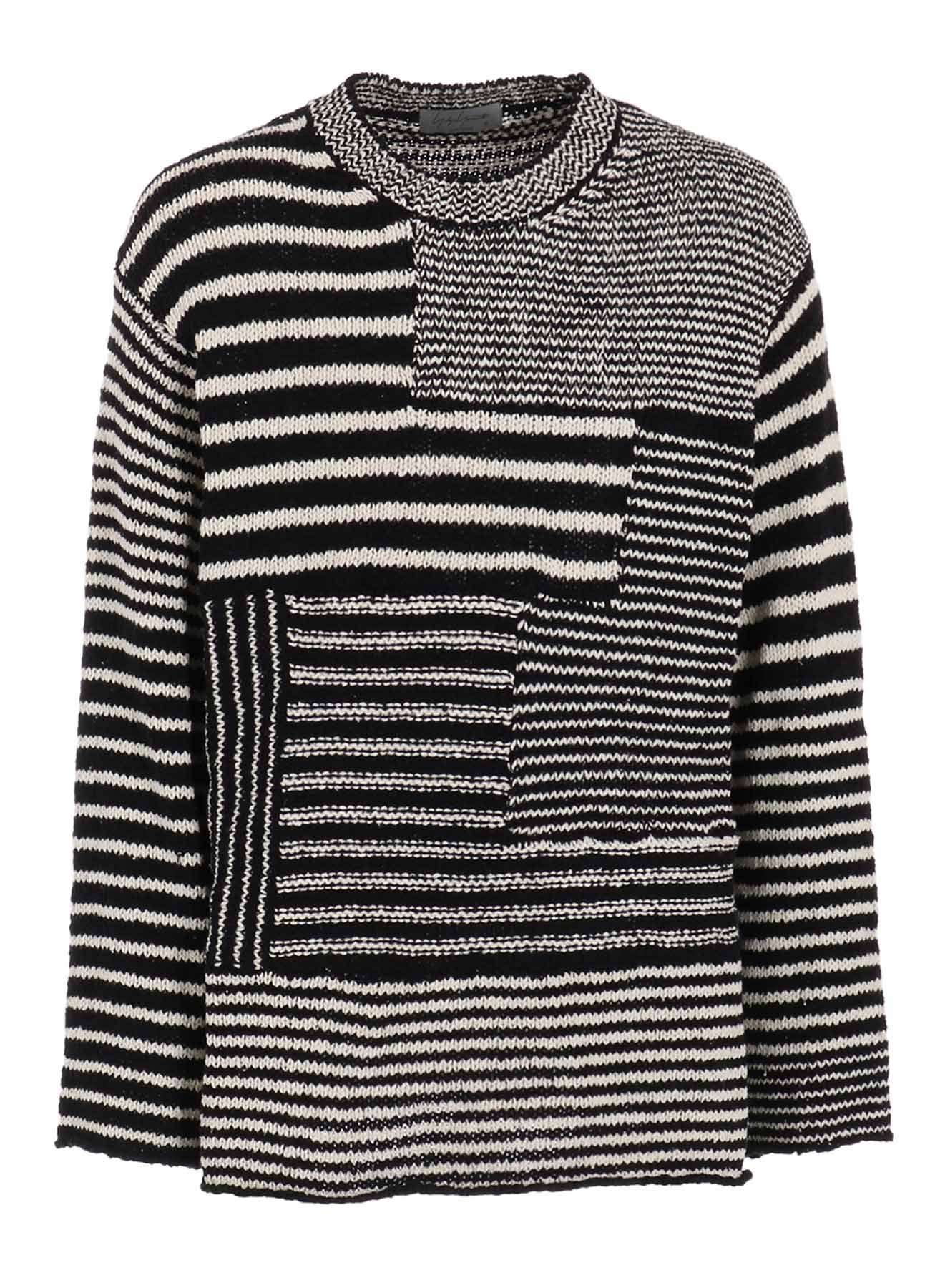 3G1P BORDER ROUND NECK KNIT