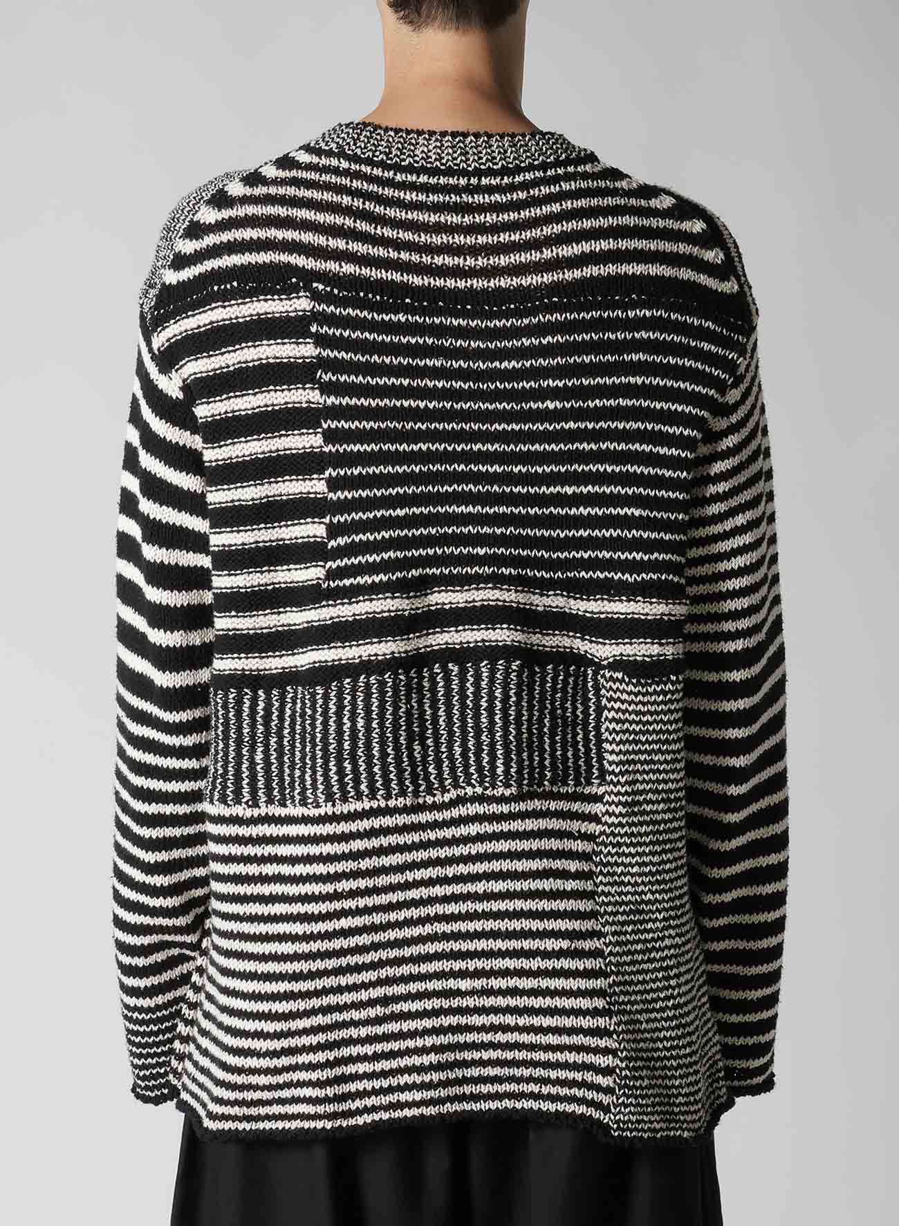 3G1P BORDER ROUND NECK KNIT