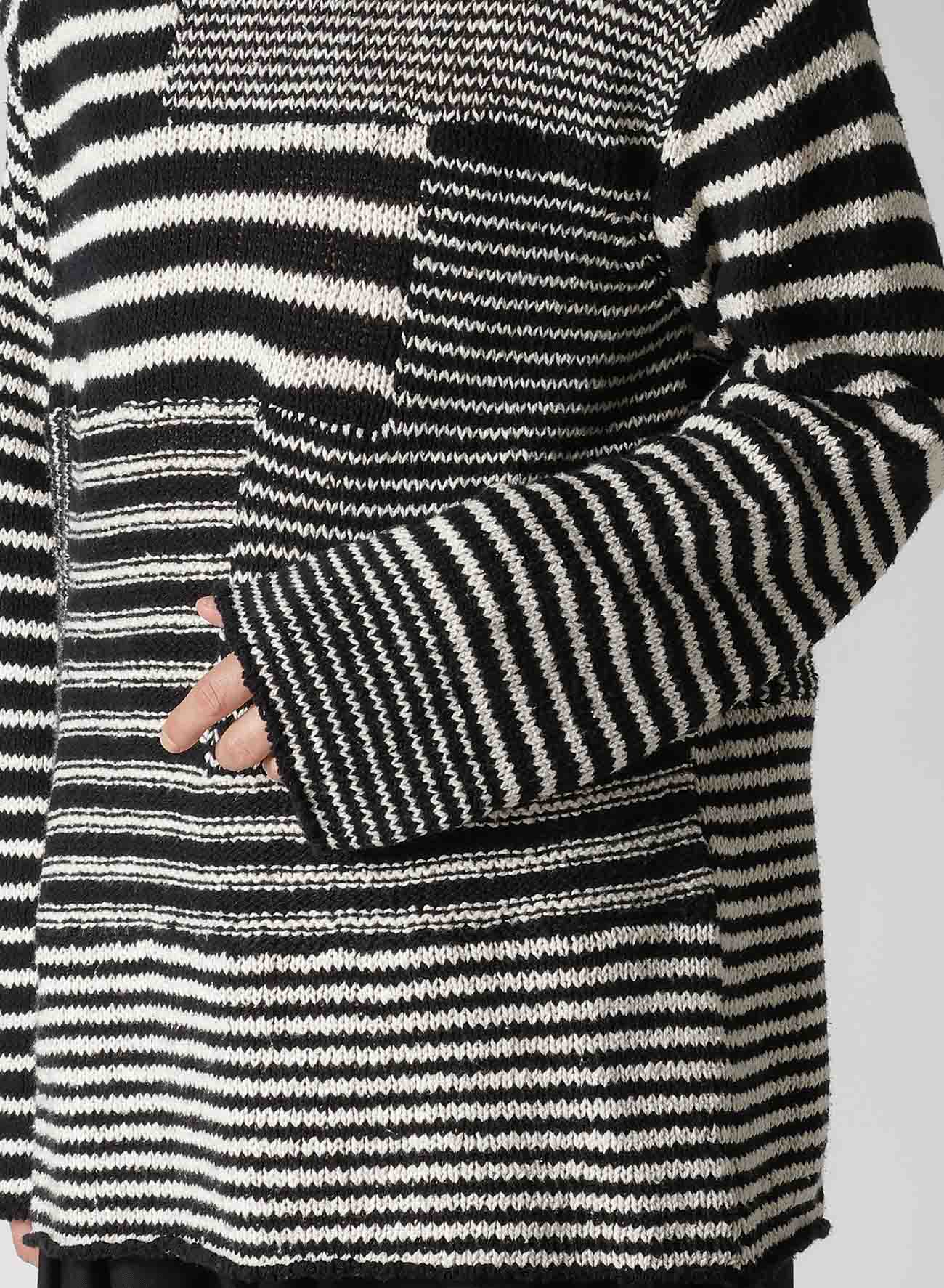 3G1P BORDER ROUND NECK KNIT
