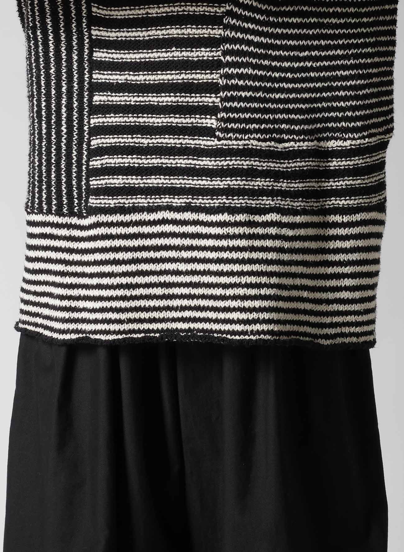 3G1P BORDER ROUND NECK KNIT