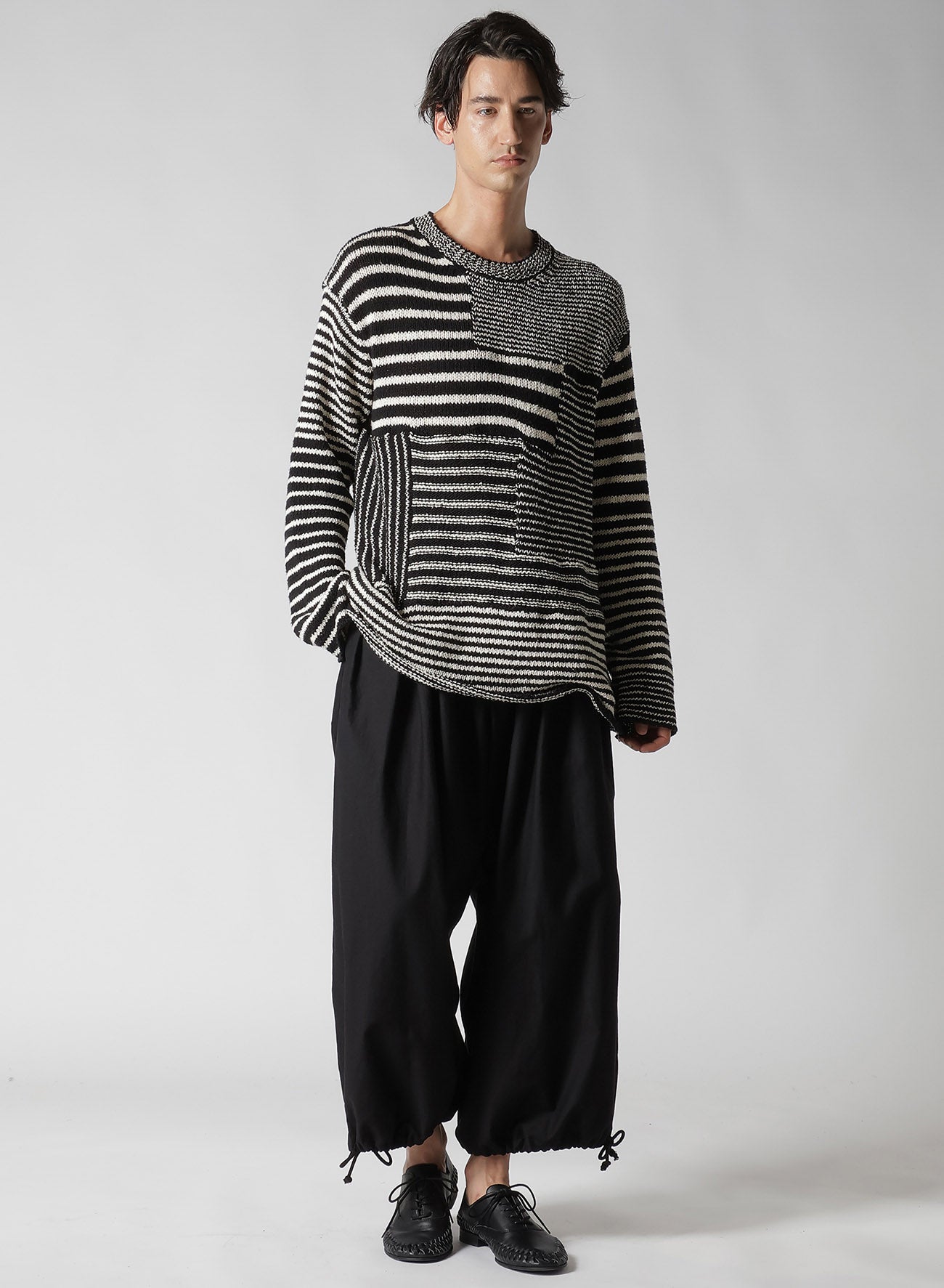 3G1P BORDER ROUND NECK KNIT