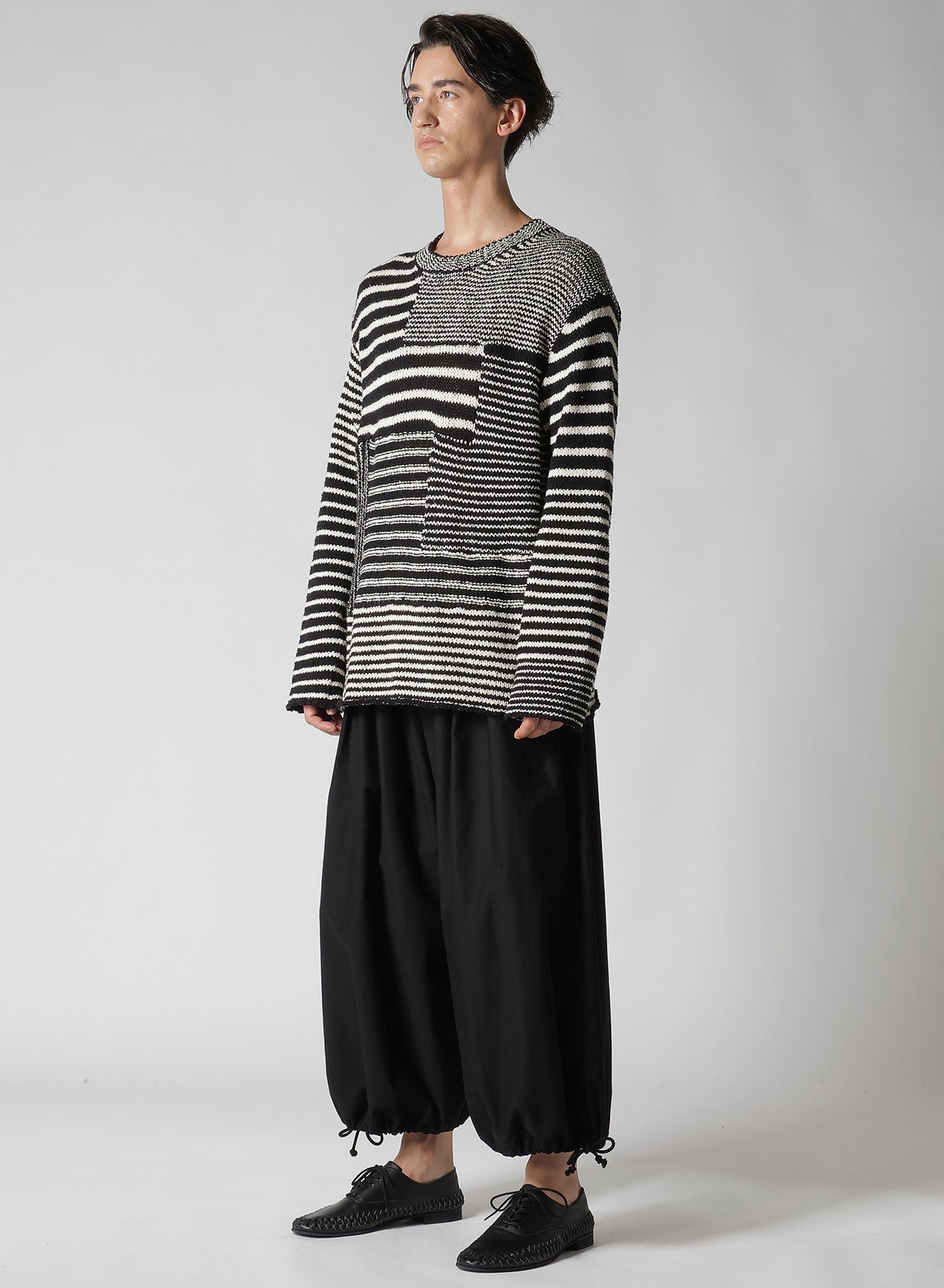 3G1P BORDER ROUND NECK KNIT