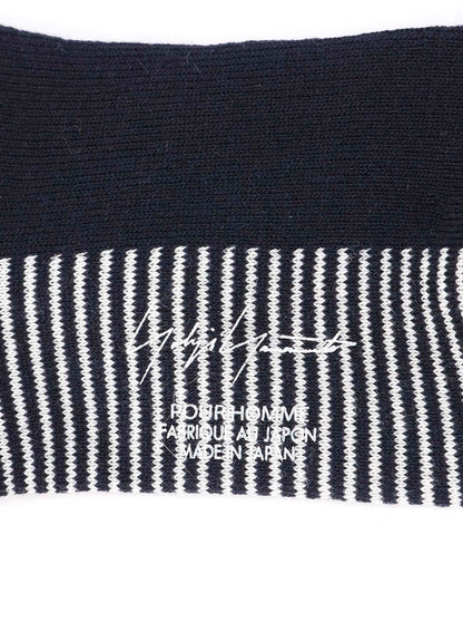 C/AC PILE JERSEY SHORT BORDER SOCKS