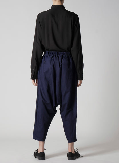 INDIGO DYEING COTTON LINEN SAROUEL PANTS