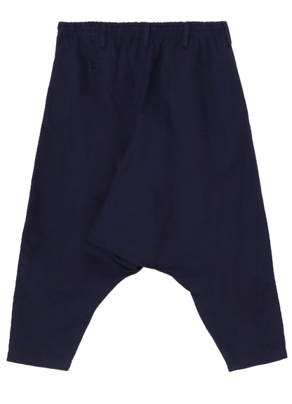 INDIGO DYEING COTTON LINEN SAROUEL PANTS