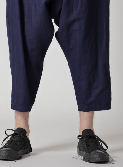 INDIGO DYEING COTTON LINEN SAROUEL PANTS