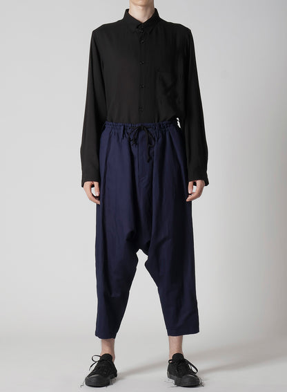INDIGO DYEING COTTON LINEN SAROUEL PANTS