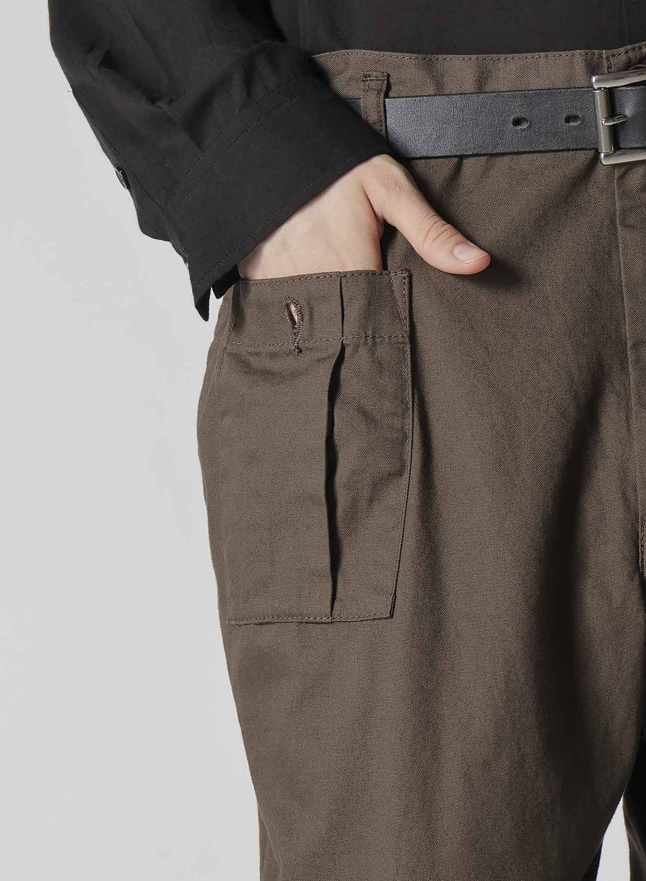 BLACK SCANDAL OXFORD NO-TUCK WAIST STRING WORK PANTS