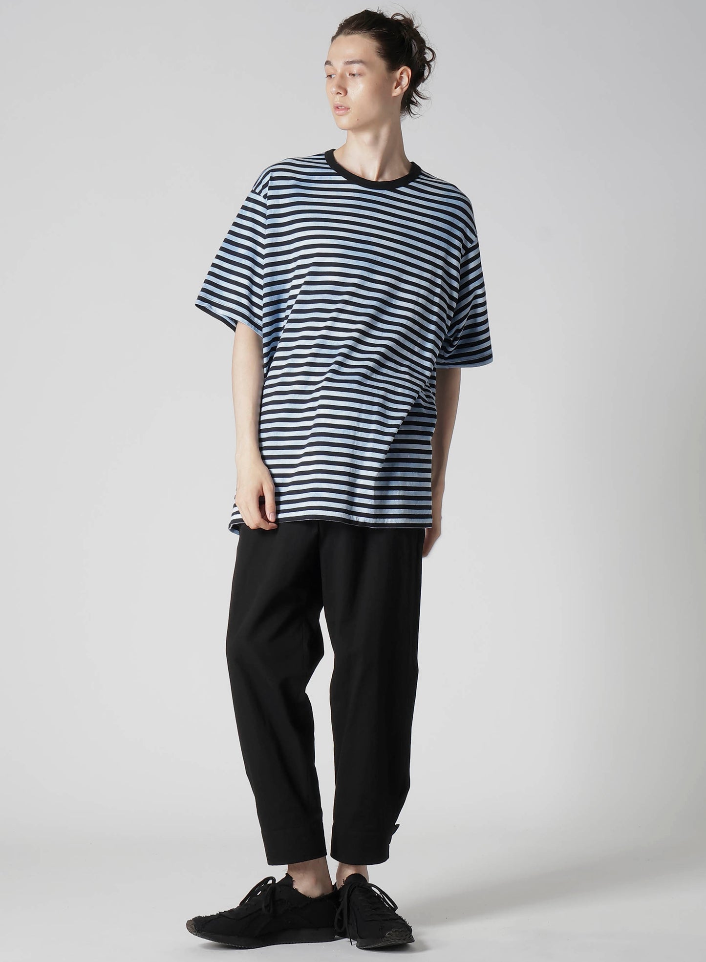 40/2 JERSEY BORDER UNEVEN ROUND NECK T