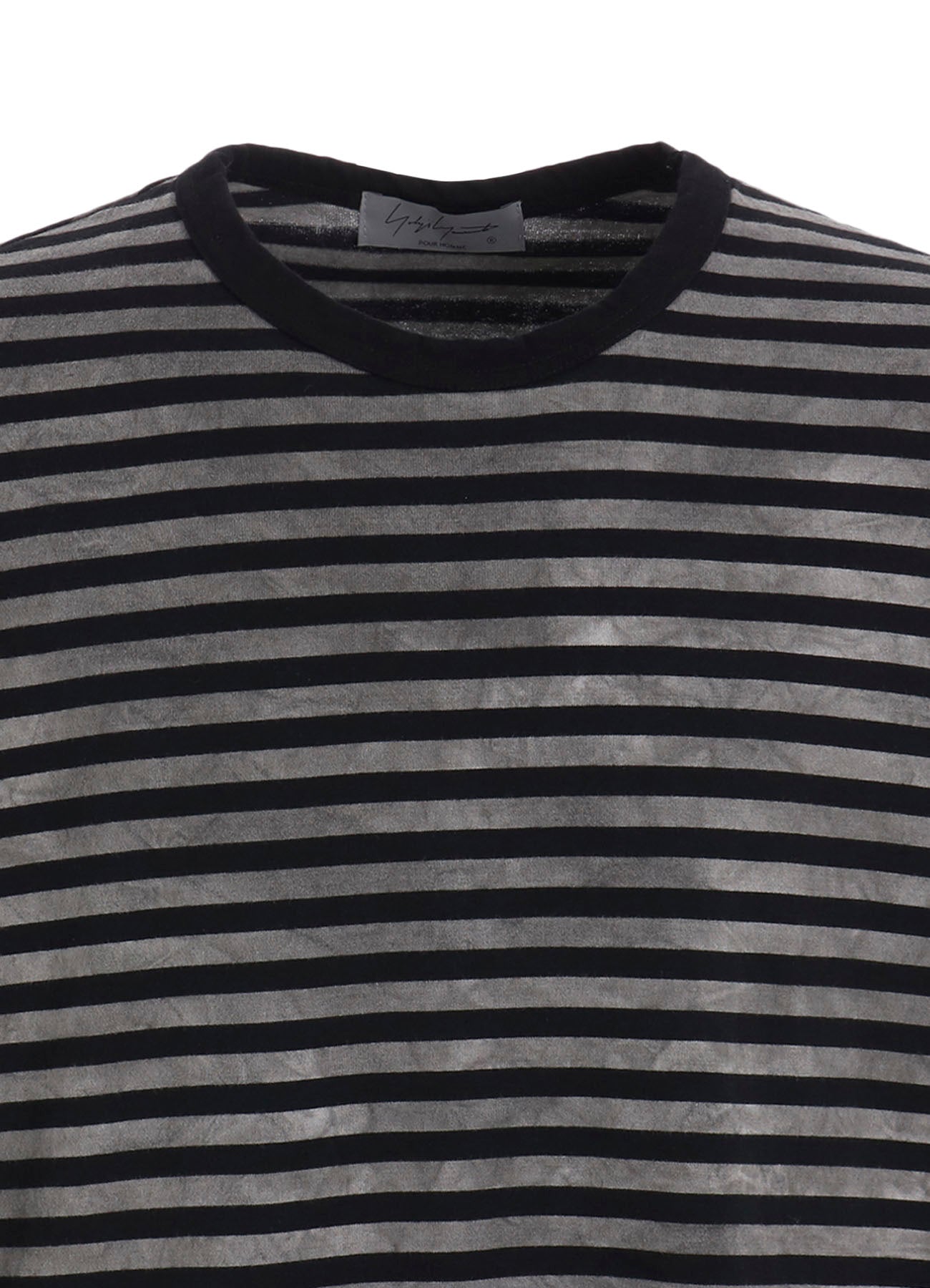 40/2 JERSEY BORDER UNEVEN ROUND NECK T