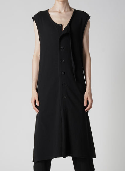 10/-BD GAUZE SINGLE JERSEY SLEEVELESS LONG CARDIGAN