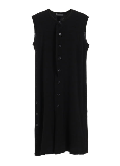10/-BD GAUZE SINGLE JERSEY SLEEVELESS LONG CARDIGAN