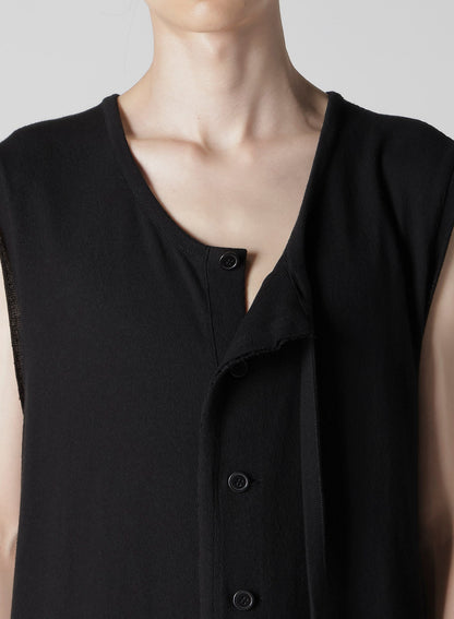 10/-BD GAUZE SINGLE JERSEY SLEEVELESS LONG CARDIGAN